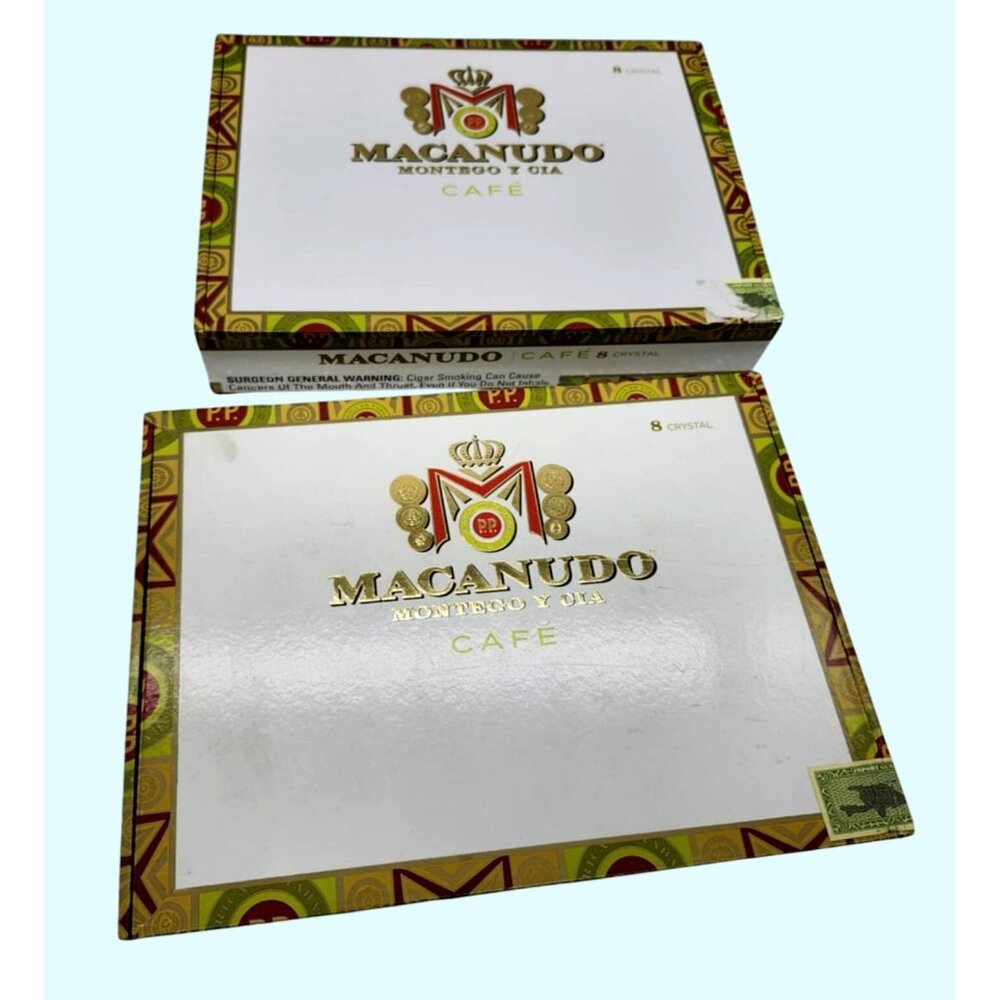 2 Macanudo Cafe Montego Y Cia Cigar Boxes 8 glass tubes Collect